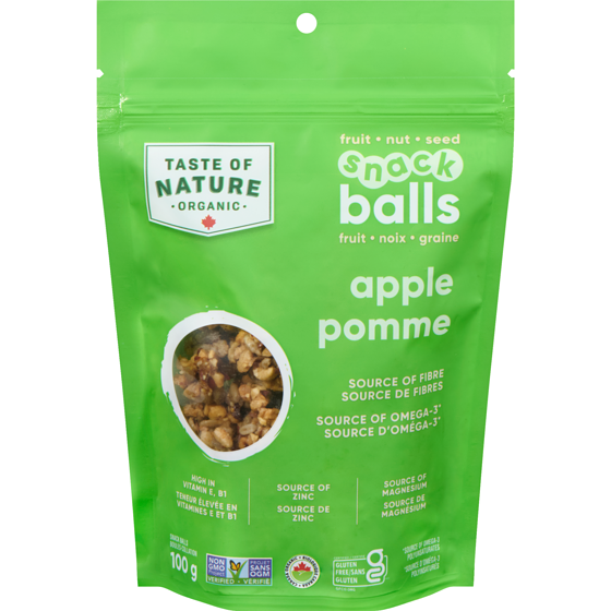 Taste of Nature Organic Snack Balls Apple 100 g, $4.49/100g