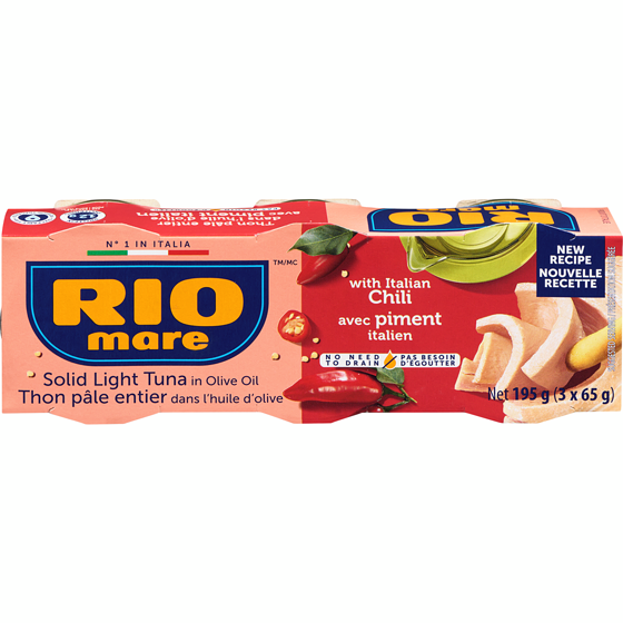 Rio Mare Thon pâle entier dans l'huile d'olive piment italien 195 g, 3,85 $/100g