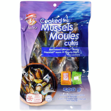 Viva Sea Cooked Mussels 500 g, $1.40/100g