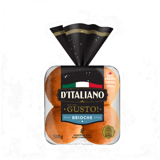 D'Italiano Gusto! Brioche Style Hamburger Buns 520 g, $0.58/100g