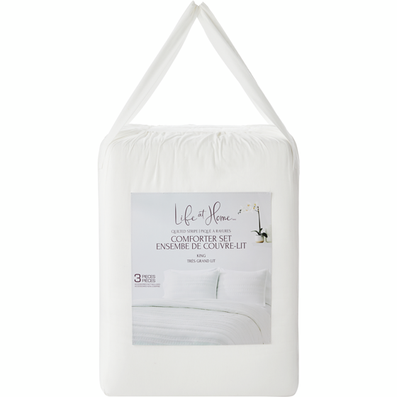 Life at Home Ensemble de couvre-lit 3 pièces avec rayures pour très grand lit 1 ea, 120,00 $/1ch