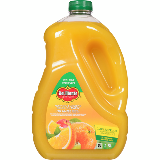 Del Monte Morning Sunshine Orange Juice Blend with Pulp 2.5 l, $0.32/100ml