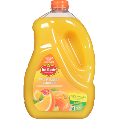 Del Monte Morning Sunshine Orange Juice Blend without Pulp 2.5 l, $0.29/100ml