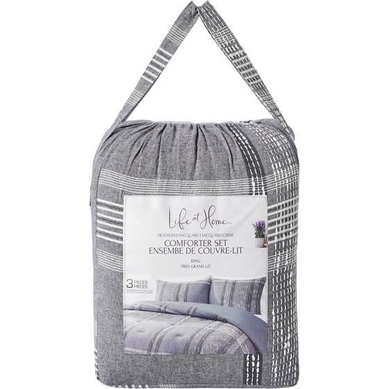 Life at Home Ensemble de couvre-lit 3 pièces en jacquard chiné pour très grand lit 1 ea, 120,00 $/1ch