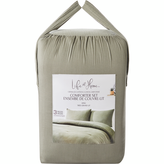 Life at Home King Crinkled Cotton Comforter 3 Piece Set 1 ea, $120.00/1ea
