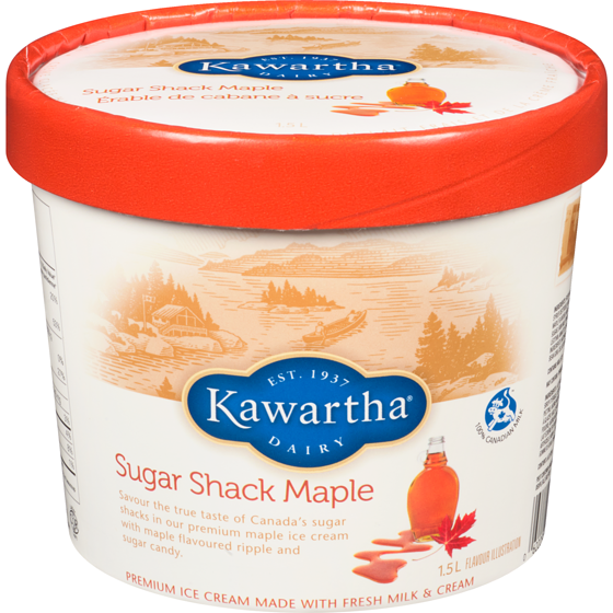 Kawartha Premium Ice Cream Made With Fresh Milk & Cream Sugar Shack Maple 1.5 l, $0.67/100ml