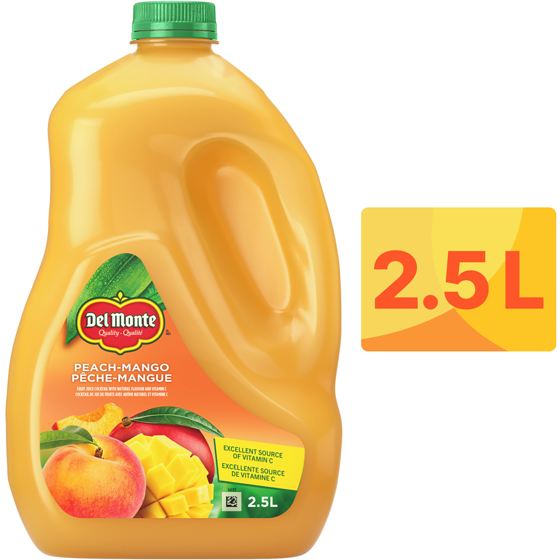 Del Monte Cocktail de jus de fruits pêche-mangue 2.5 l, 0,34 $/100ml