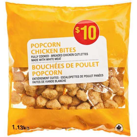 null Bouchées de poulet popcorn 1.13 kg, 0,88 $/100g