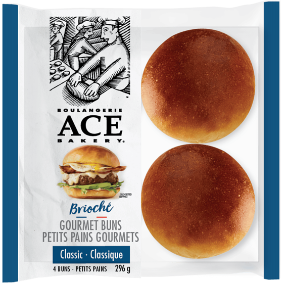 ACE Brioche Gourmet Buns 296 g, $1.69/100g