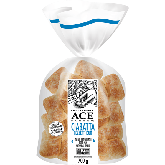 Boulangerie ACE Ciabatta pezzetti duo 700 g, 1,04 $/100g