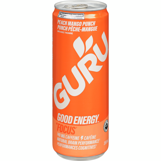 Guru Peach Mango Punch 355 ml, $0.85/100ml