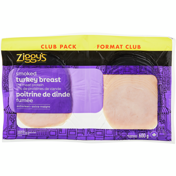 Ziggy's Smoked Turkey Breast Slices Club Pack 600 g, $2.00/100g