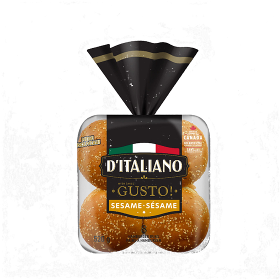 D’Italiano Pains à hamburger au sésame Gusto! 520 g, 0,83 $/100g