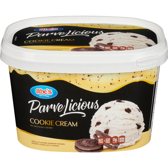abes Parvelicious Vanilla Flavored Nondairy Frozen Dessert Loaded With Cookies Cookie Cream 1.65 l, $1.03/100ml