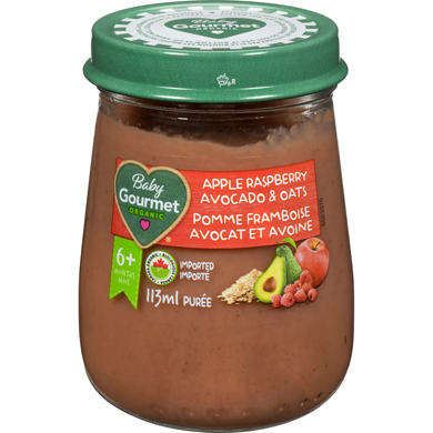 Baby Gourmet Organic Baby Food Jar Apple Raspberry Avocado & Oats  113 ml, $1.76/100ml