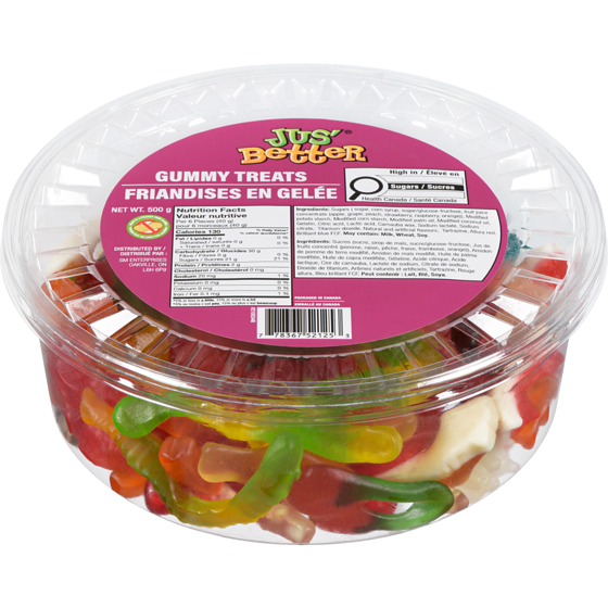 Jus' Better Gummy Treats 500 g, $1.30/100g