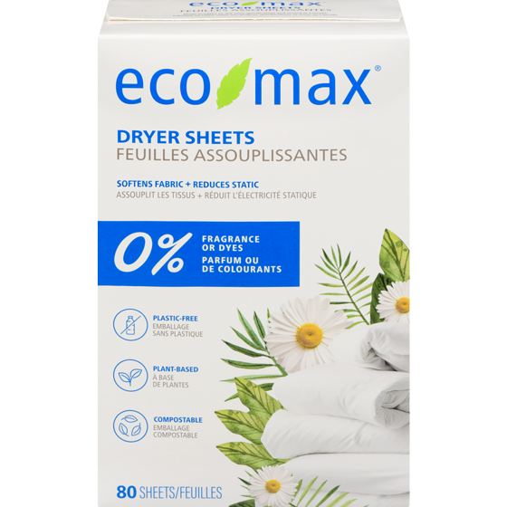 Eco-Max Dryer Sheets 80 ea, $0.14/1ea