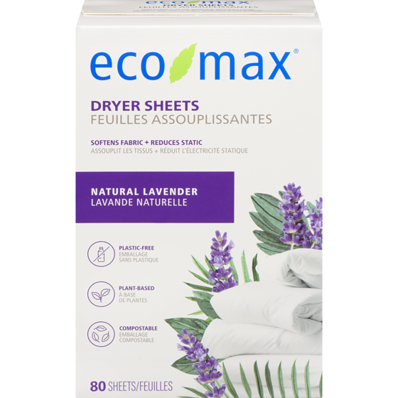 Eco-Max Dryer Sheets Natural Lavender 80 ea, $0.14/1ea