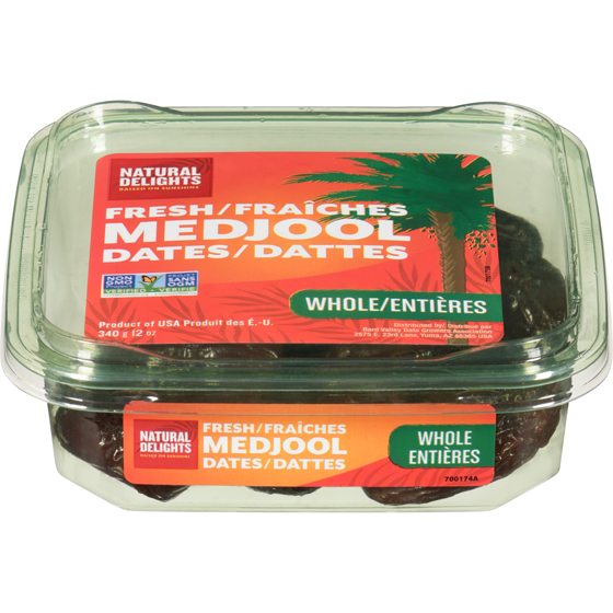 null Fraîches medjool dattes entières bio 340 g, 3,24 $/100g