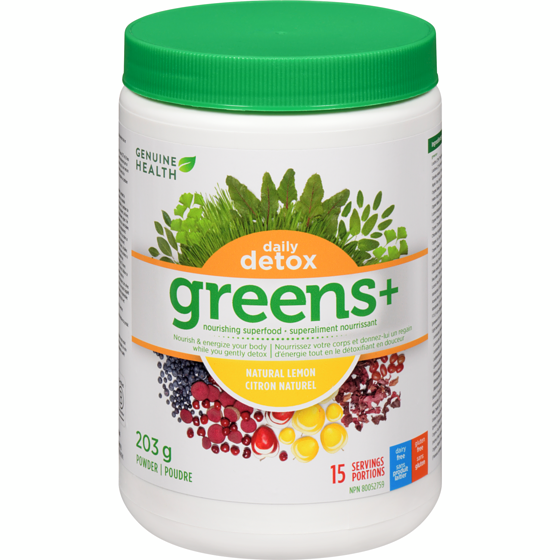 Genuine Health Greens+ Daily Detox, Lemon 204 g, $16.66/100g