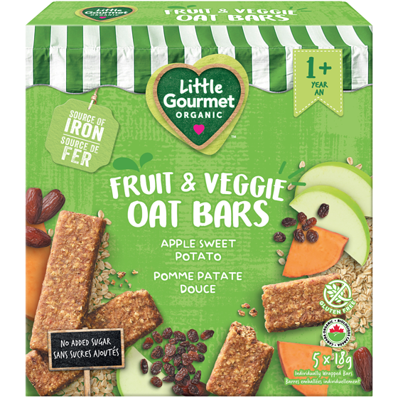 Baby Gourmet Organic Fruit & Veggie Oat Bars Apple Sweet Potato Toddler Snack 90 g, $4.99/100g