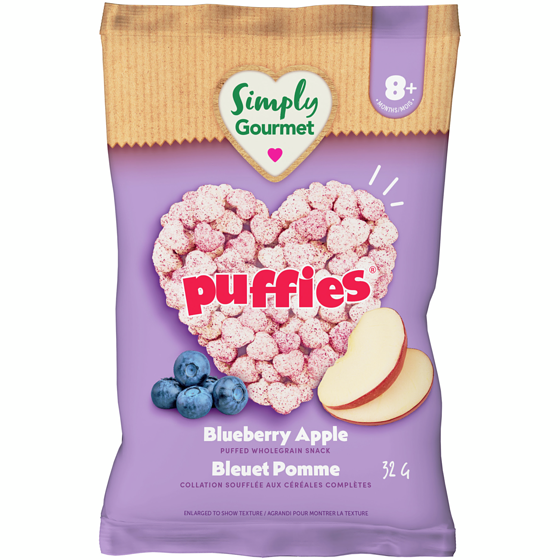 Baby Gourmet Blueberry Apple Puffies baby snack 32 g, $7.78/100g