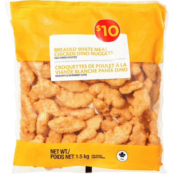 null Breaded White Meat Chicken Dino Nuggets 1.5 kg, $0.67/100g