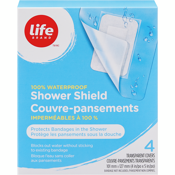 Life Brand 100% Waterproof Shower Shield 4 Transparent Covers 4 ea, $4.49/1ea