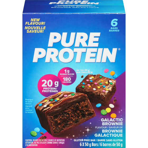 Pure Protein Gluten Free Bar Galactic Brownie Flavour 6x50.0 g, $4.17/100g