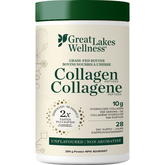Great Lakes Grass-Fed Bovine Collagen Peptides, Unflavoured 284 g, $11.26/100g