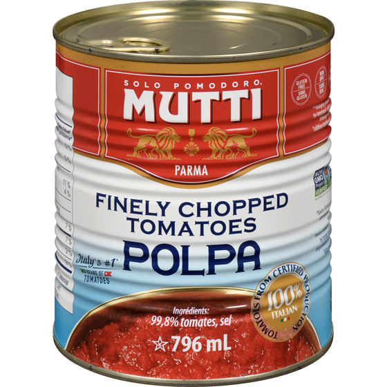 Mutti Finely Chopped Tomatoes Polpa 796 ml, $0.75/100ml