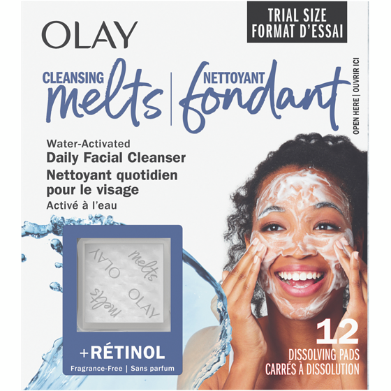Olay Cleansing Melts + Retinol Face Cleanser, 12ct, Water-Activated Face Wash Cleans, Tones, and Refreshes Skin 12 ea, $0.67/1ea