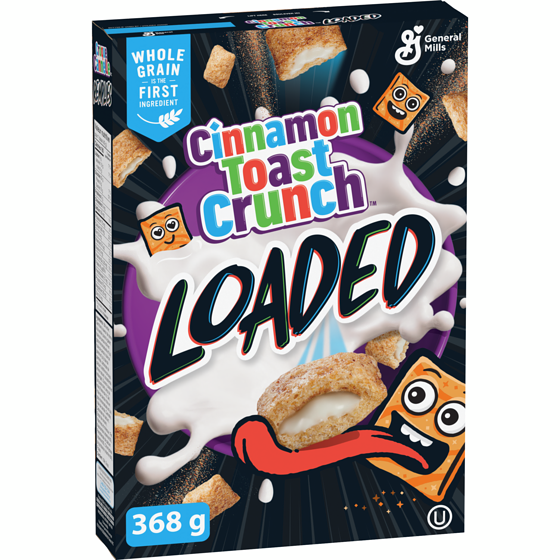 General Mills Cinnamon Loaded Breakfast Cereal, Vanilla Crème, Whole Grains and Real Cinnamon 368 g, $0.95/100g