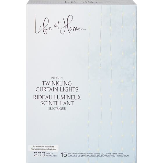 Life at Home Plug-In Twinkling Curtain Lights 300 Count 1 ea, $29.00/1ea