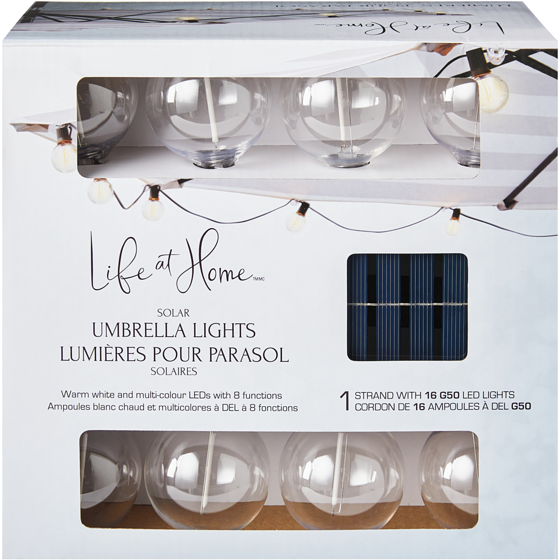 Life at Home Lumières pour parasol solaires, 16 ampoules 1 ea, 39,00 $/1ch