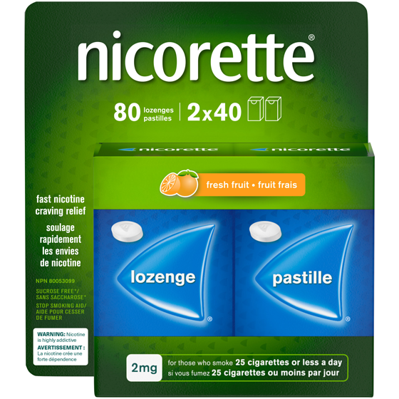 Nicorette Fruit pastilles de 2 mg 80 ea, 0,56 $/1ch