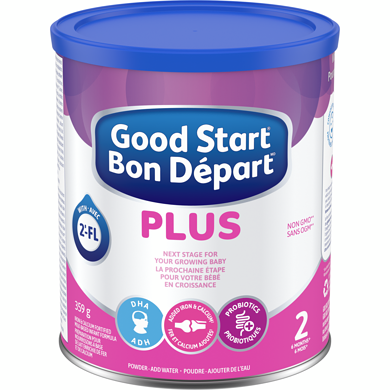 Nestlé Plus préparation pour nourrissons à base de lait enrichie de fer et de calcium poudre 2 6 mois+ 359 g, 7,52 $/100g 3,41 $/1lb