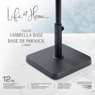 Life at Home Base de parasol carrée 1 ea, 39,00 $/1ch