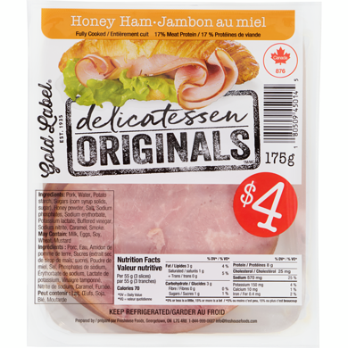 Gold Label Delicatessen Originals Honey Ham 175 g, $2.29/100g