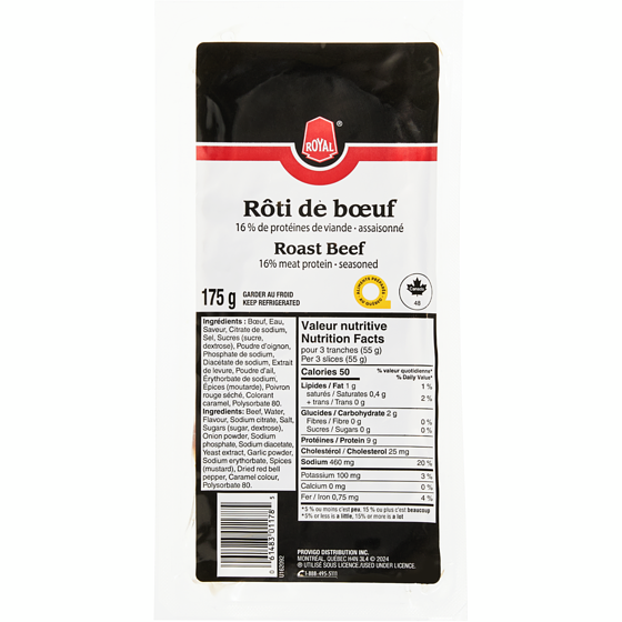 Royal Rôti de bœuf 175 g, 2,57 $/100g