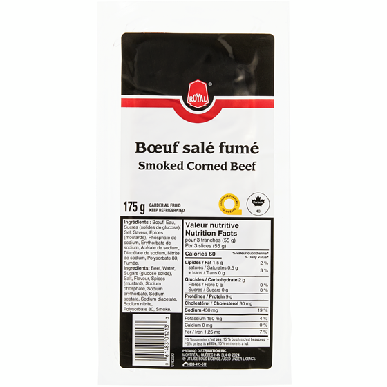 Royal Bœuf salé fumé 175 g, 2,57 $/100g