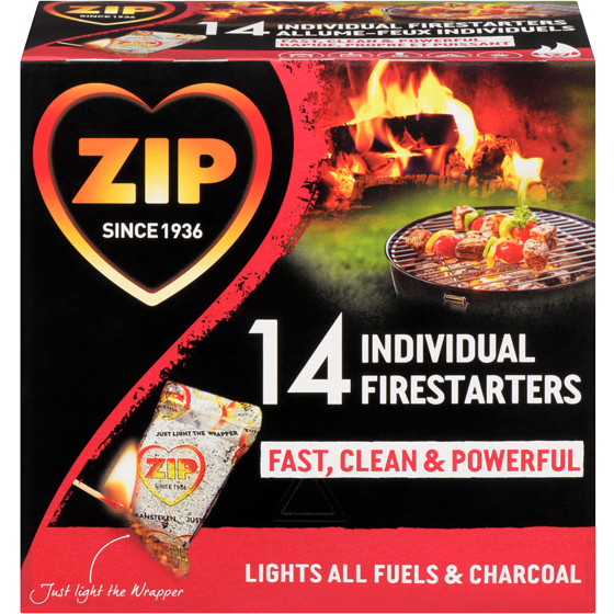 Zip Individual Firestarters 1 ea, $8.00/1ea