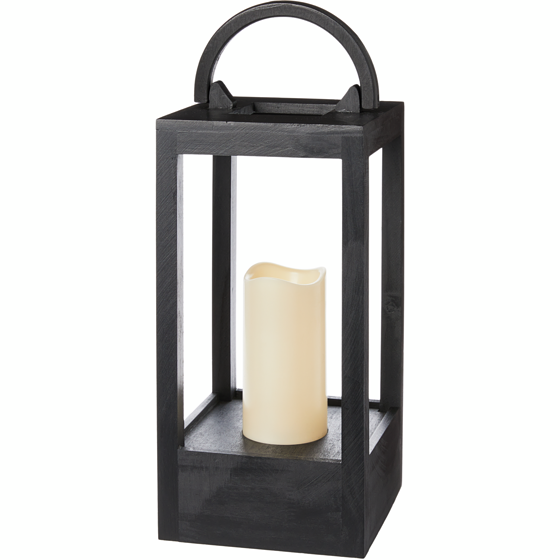 Life at Home Wood Lantern with LED Candle - Black 1 ea, $29.00/1ea