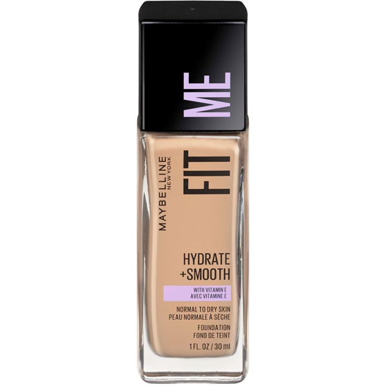 Maybelline Fit Me Hydrate + Smooth Foundation, Natural Luminous Finish, Moisturizing Medium Coverage, for Normal to Dry Skin, Nude Beige, 30 ml Nude Beige 1 ea, $13.99/1ea