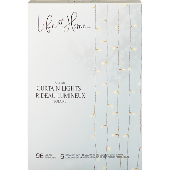 Life at Home Solar Curtain Lights 96 Count 1 ea, $14.00/1ea