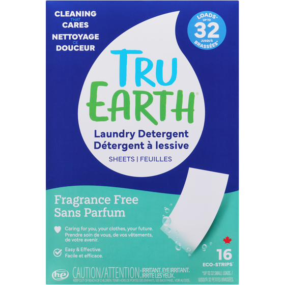 Tru Earth Laundry Detergent Eco-Strips Fragrance-Free 16 ea, $0.75/1ea