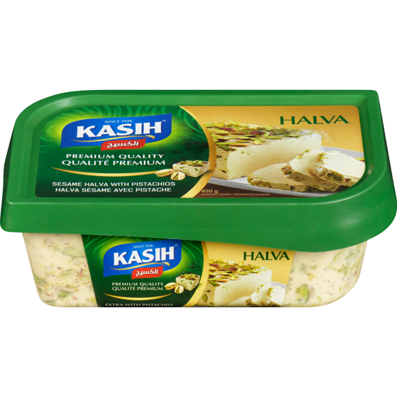 Kasih Halva sésame avec pistache 450 g, 1,22 $/100g