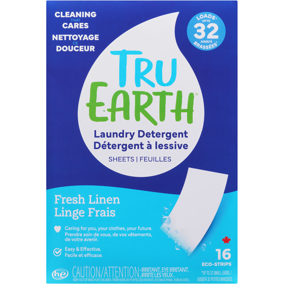 Tru Earth Laundry Detergent Eco-Strips Fresh Linen 16 ea, $0.75/1ea