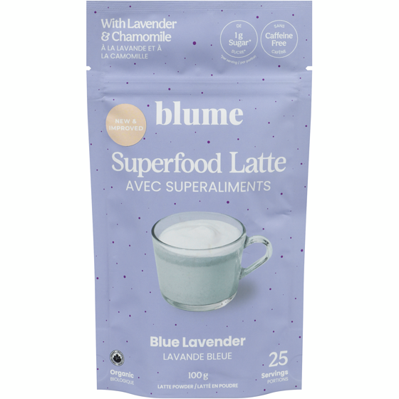 Blume Latte Powder Superfood Latte Blue Lavender 100 g, $24.99/100g