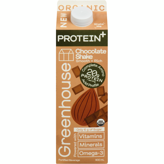 Greenhouse Protein Shake Chocolate Organic 900 ml, $1.22/100ml
